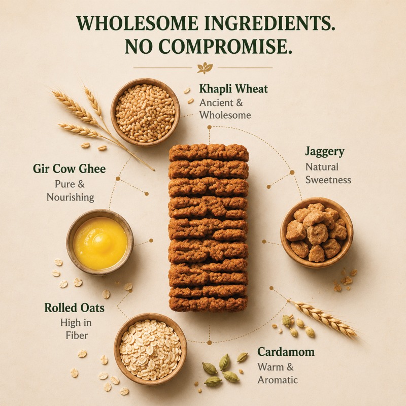 Khapli Wheat Gir Cow Ghee Cookies
