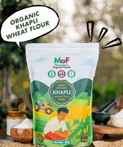 Discover the goodness of Mangalam Organic Khapli Flour, made from premium-quality organic Khapli wheat, also known as Em