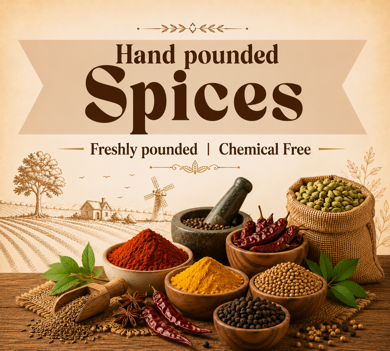 Hand pounded Spices